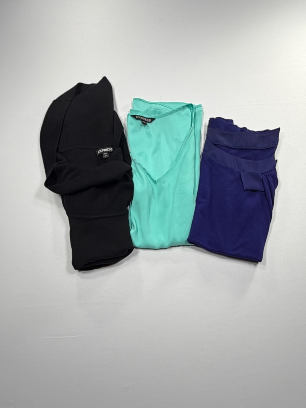 Express Womens Tops Bundle Lot 3 Small Black Blue Mint Short Sleeve Work